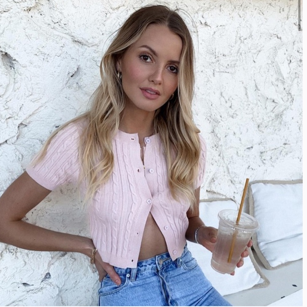 Pink Princess Polly Savana Cropped Cardigan
